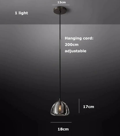 DecorBites™ Black Brass Retro Crystal Copper LED Ceiling Pendant for Home Lighting
