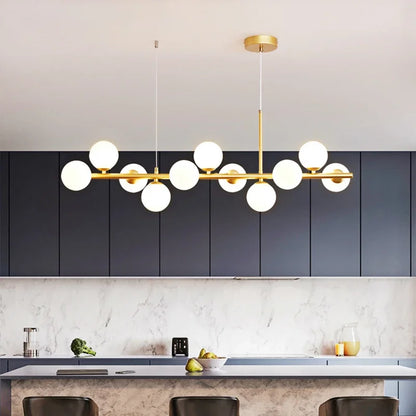 DecorBites™ Glass Ball Gold Pendant Light - 11 Heads for Kitchen Living Dining Room