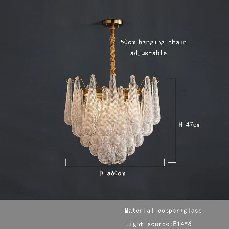 DecorBites™ Gold Glass Pendant Light for Dining Table & Hotel, Modern Foyer Ceiling Lamps