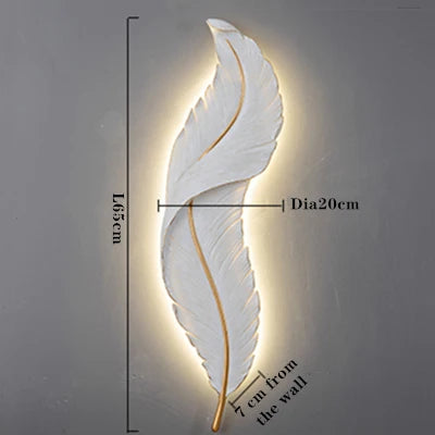 DecorBites™ LED Feather Wall Sconces for Living Room Bedroom Hotel Hall Decor