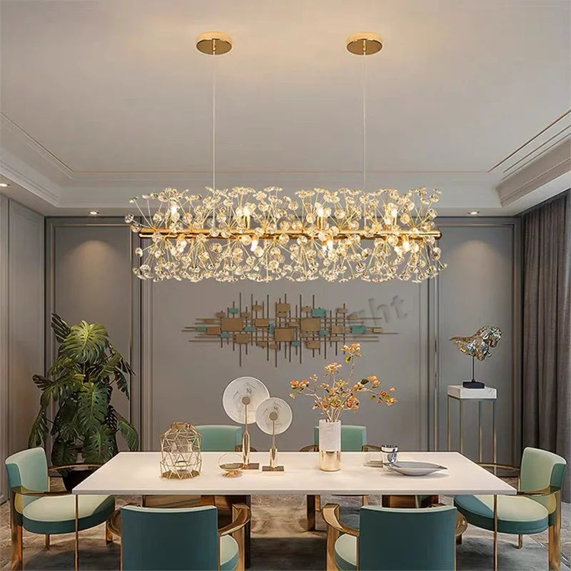 Gold Crystal LED Hanging Lamp
