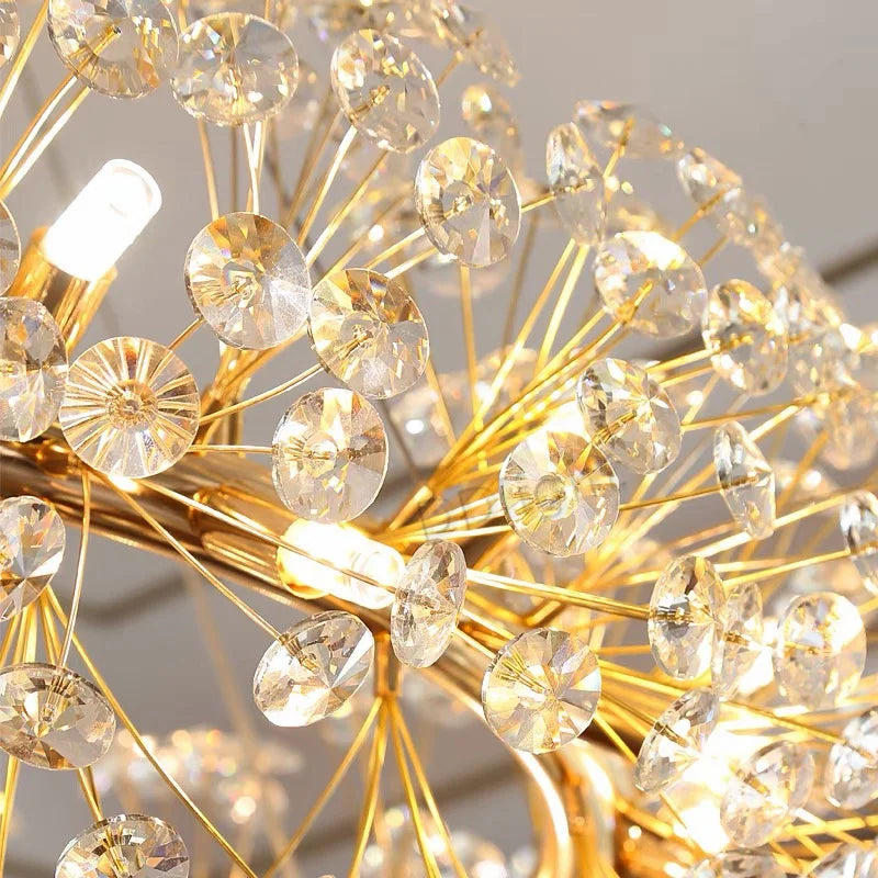Gold Crystal LED Hanging Lamp