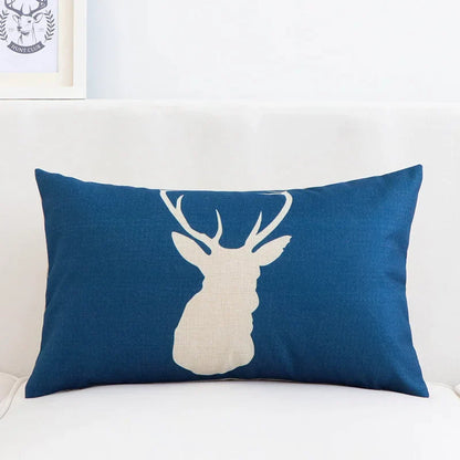 DecorBites™ Geometric Elk Design Linen Lumbar Pillow Cover 30X50cm Modern Nordic Home Decor