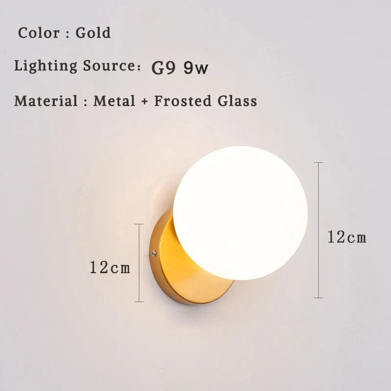 DecorBites™ Glass Ball LED Wall Lamp for Bedroom Living Room Indoor Lighting
