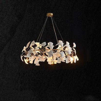 DecorBites™ Ginkgo Branch Ceramic Chandelier for Luxe Dining & Study Room