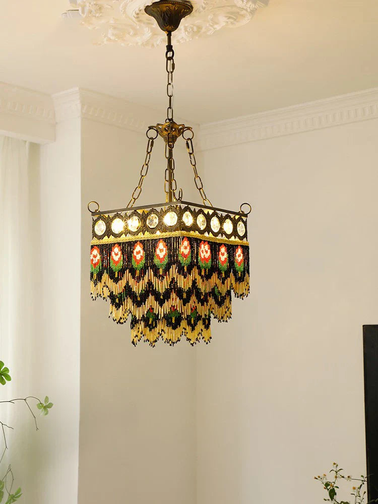 DecorBites™ French Brass Crystal Ceiling Chandelier | Classic European Hanging Lamps