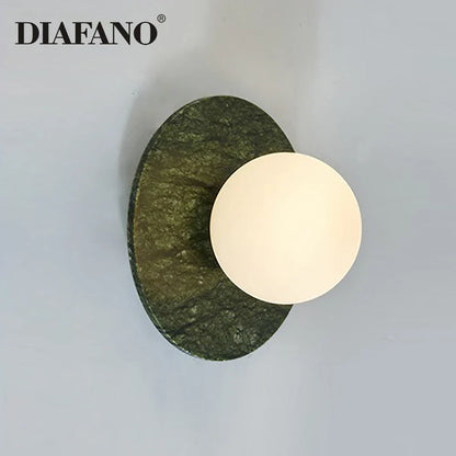 DecorBites™ Green Marble LED Wall Lamp for Luxury Living Room Decor