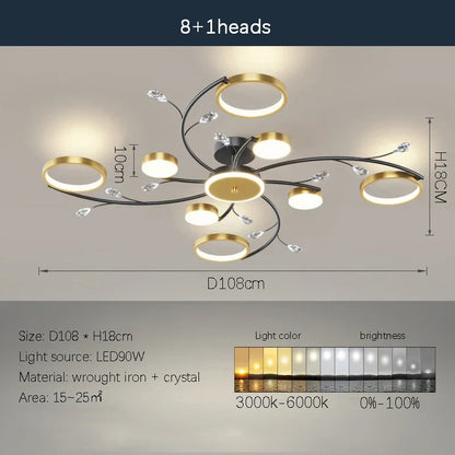 DecorBites™ LED Chandelier: Modern Whole House Indoor Lighting for Bedroom, Living Hall, and Dining Room