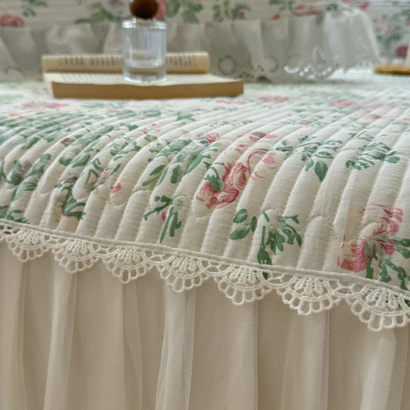 Cotton Ruffles Bed Skirt Set