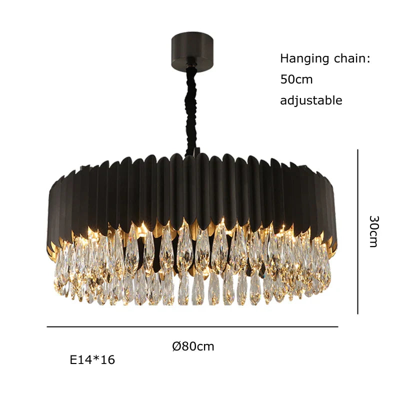 DecorBites™ Crystal Water Droplet Pendant Lights: Elegant LED Dimmable Lamps for Dining Room Foyer