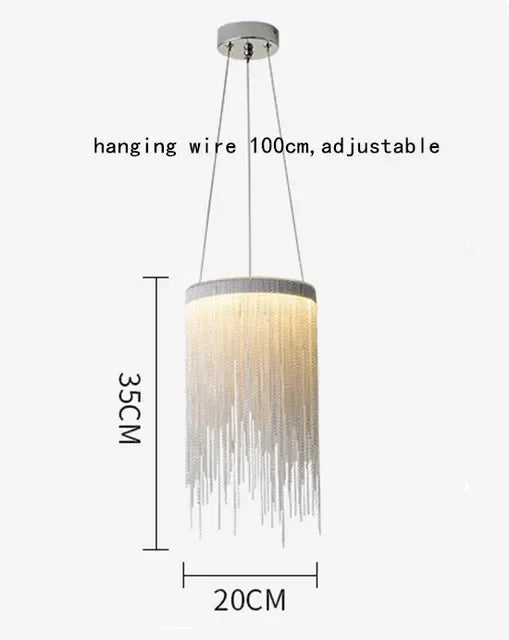 Gold Chain Tassel Chandelier
