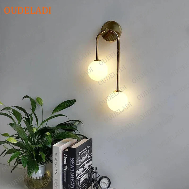 DecorBites™ Glass Ball LED Wall Lamp for Modern Living Room Decor