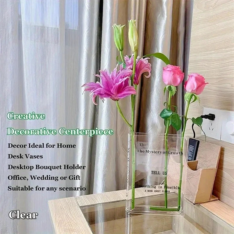 Acrylic Book Vase Home Decor