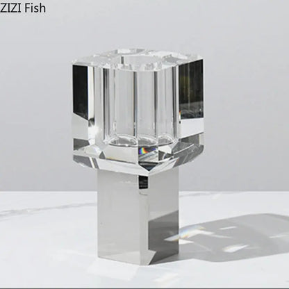 DecorBites™ Crystal Clear Glass Vase for Potted Plants and Floral Arrangements