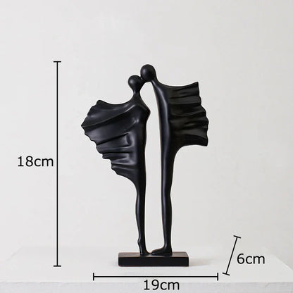 DecorBites™ Abstract Lovers Resin Sculpture Modern Decor Ornaments - Couple Figures Statue