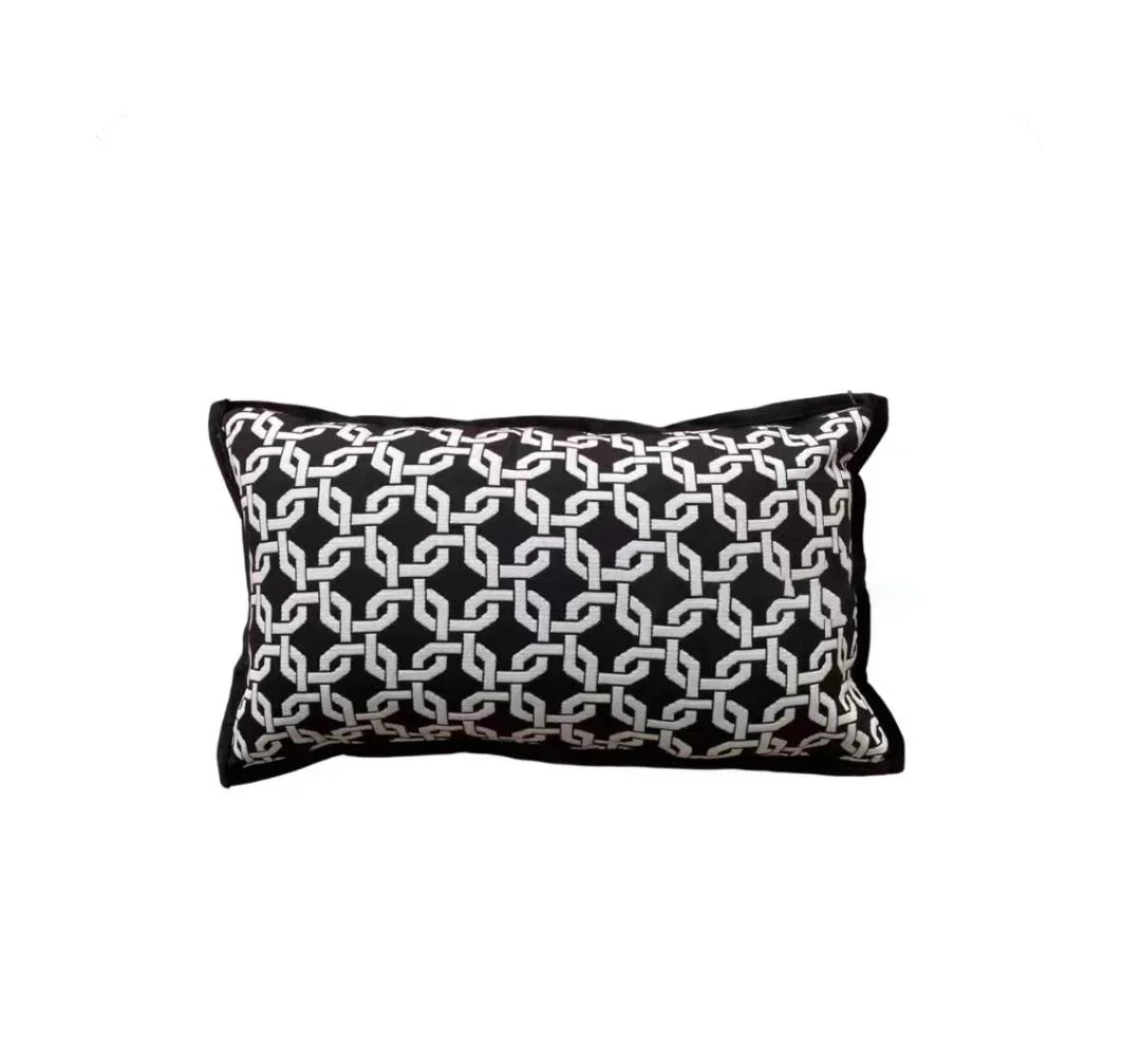 DecorBites™ Geometric Jacquard Pillow Cover Set – Elegant Home Decor Essential