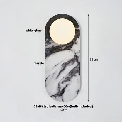 DecorBites™ Glass Globe LED Wall Lamp: Modern Nordic Stone Bathroom Mirror Light