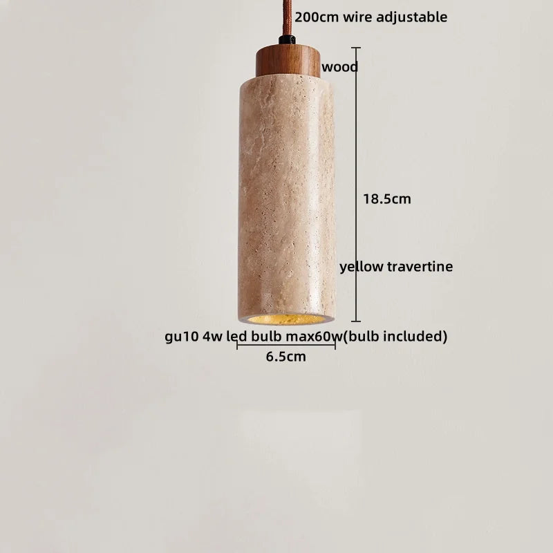 DecorBites™ LED Yellow Travertine Hanging Lamp for Home Decor and Lighting Fixtures