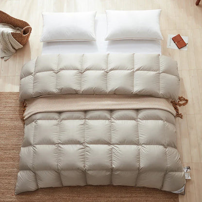 DecorBites™ Luxe Cotton Cover White Goose Down Comforter, 5 Star Hotel Bedspread