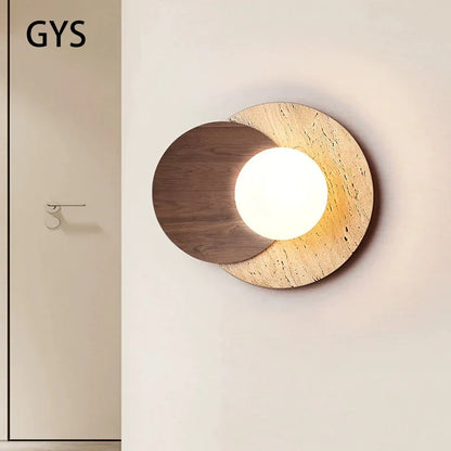 DecorBites™ Cream Style Bedroom Wall Lamp Stone Wood Wabi-sabi Decor G9 Bulb Soft Light
