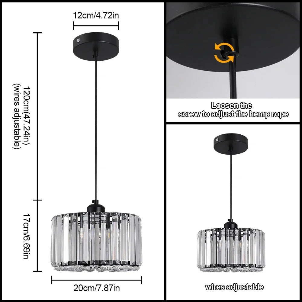 DecorBites™ Glass LED Chandelier Ceiling Light Modern Living Dining Room Fixture