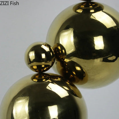 DecorBites™ Golden Balls Geometric Metal Sculpture Room Desk Decoration Ornaments
