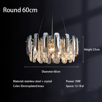 DecorBites™ Crystal LED Chandelier: Modern Luxury Room Decor Pendant Light for Home, Bedroom, Restaurant & Ceiling