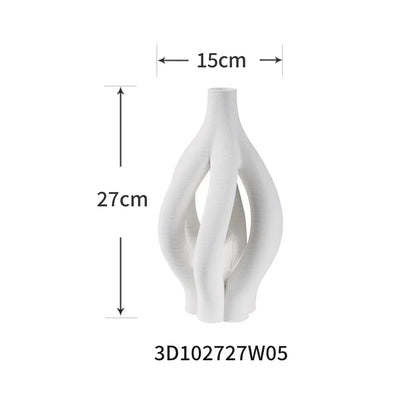DecorBites™ Geometric Ceramic Hollow Vases Spiral Pipe Floral Arrangement Home Decor Figurines