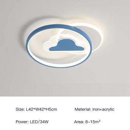 DecorBites™ Kids Room LED Ceiling Chandelier Modern Nursery Study Hanging Lamp