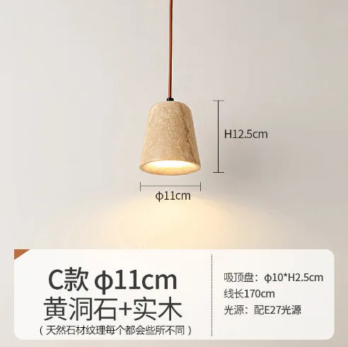 Wooden Stone Pendant Lamp