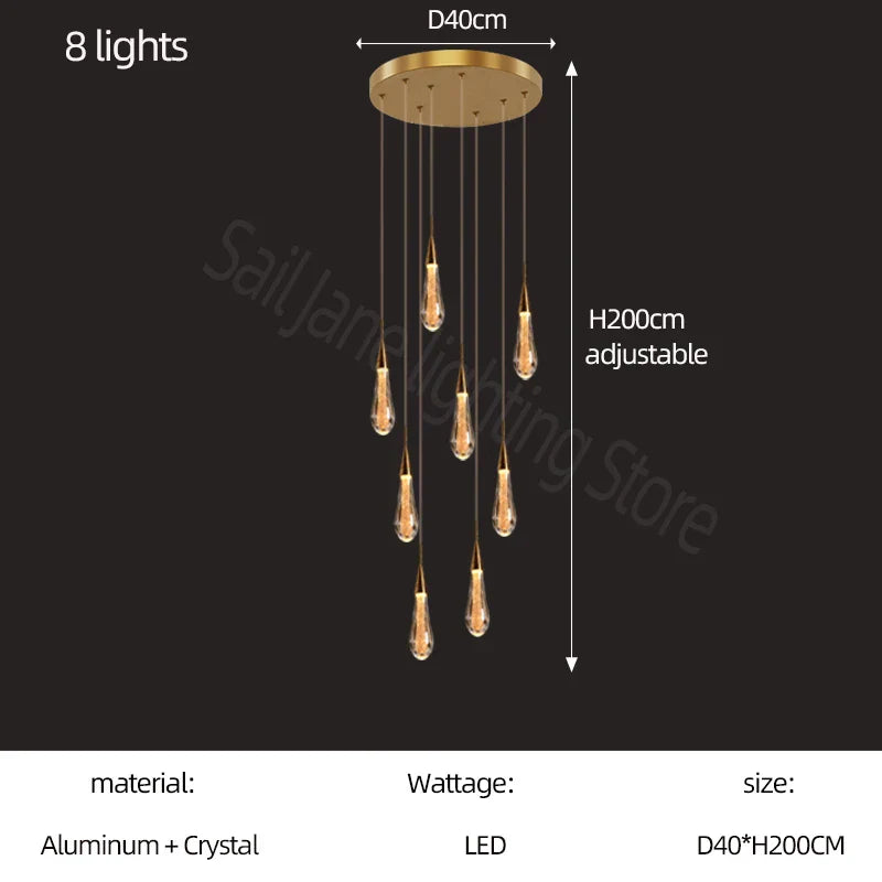 Gold Modern Crystal Chandelier 26-Light Dining
