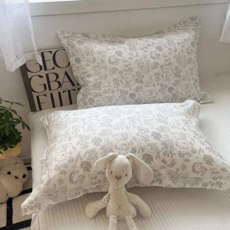Floral Cotton Pillowcase Set