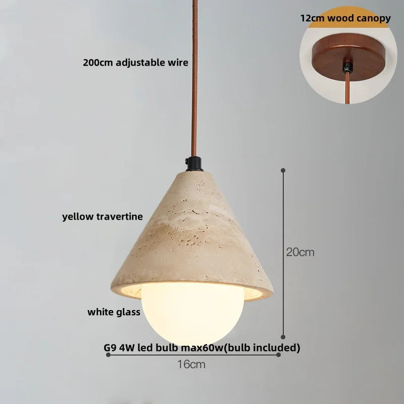 Wood Cement Pendant Light