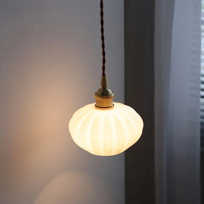 DecorBites™ Copper White Glass LED Pendant Lamp for Modern Living Room Decor