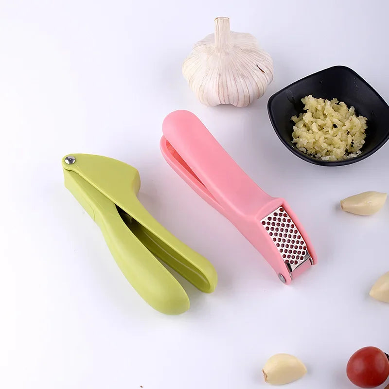 DecorBites™ Garlic Rammers: Manual Zinc-Alloy Press for Multifunctional Cuisine - Peel, Press, & Squeeze