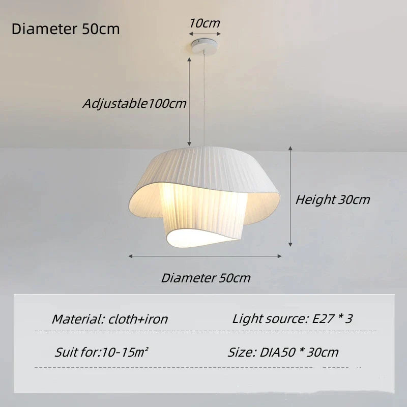 DecorBites™ Cream White Double Pendant Lamp for Elegant Living Spaces
