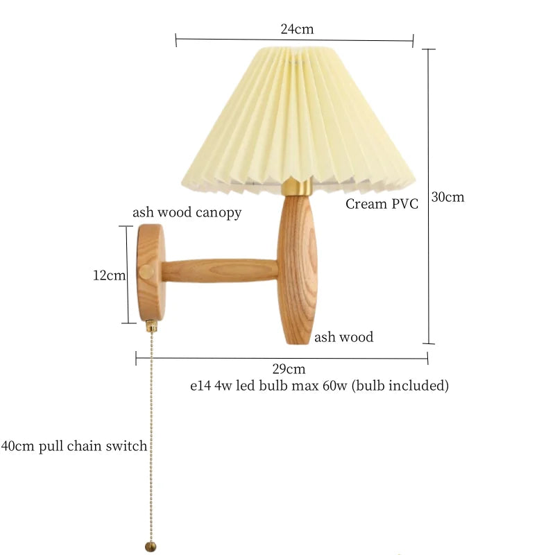Walnut LED Wall Sconce Vintage Loft Style