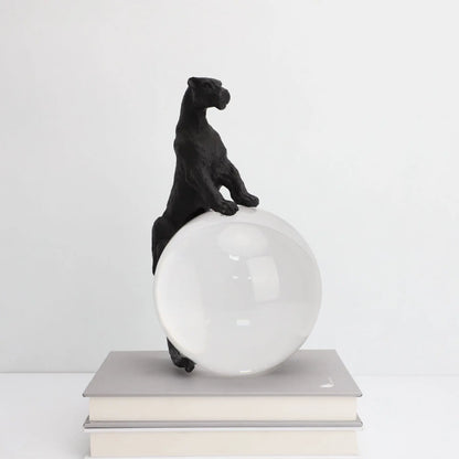 DecorBites™ Crystal Ball Metal Animal Sculptures Home Decor Figurines