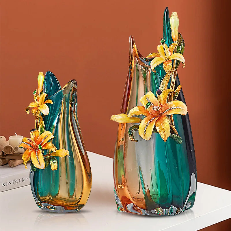 DecorBites™ Handmade Enamel Vase for Living Room TV Cabinet and Wine Cabinet Décor