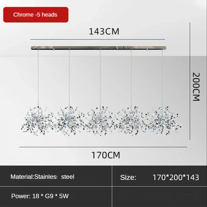 DecorBites™ Leaf Sequin Ceiling Chandelier for Modern Living Room, Restaurant, Bar, and Shop Window