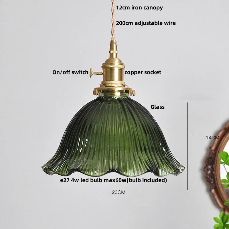 Green Glass LED Pendant