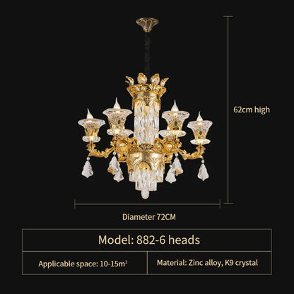 DecorBites™ Jade Crystal Chandelier - Elegant European Style Living Room Lighting