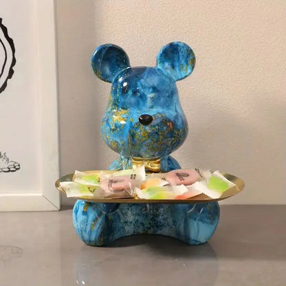 DecorBites™ Graffiti Bear Figurine Statue Key Shelf Decor - Modern Table Sculpture