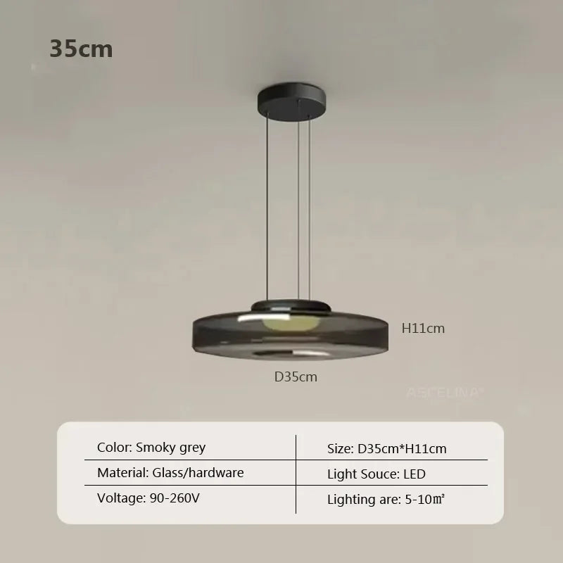 Nordic Glass Pendant Light in Green or Gray