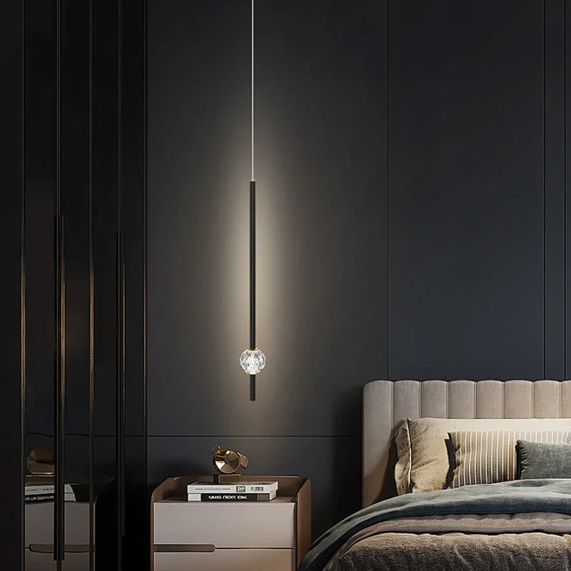DecorBites™ Crystal LED Chandelier for Nordic Bedroom, Living Room, and TV Wall