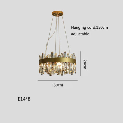 DecorBites™ Crystal Ceiling Chandelier LED Hanging Lamps for Living Room Luxe Décor