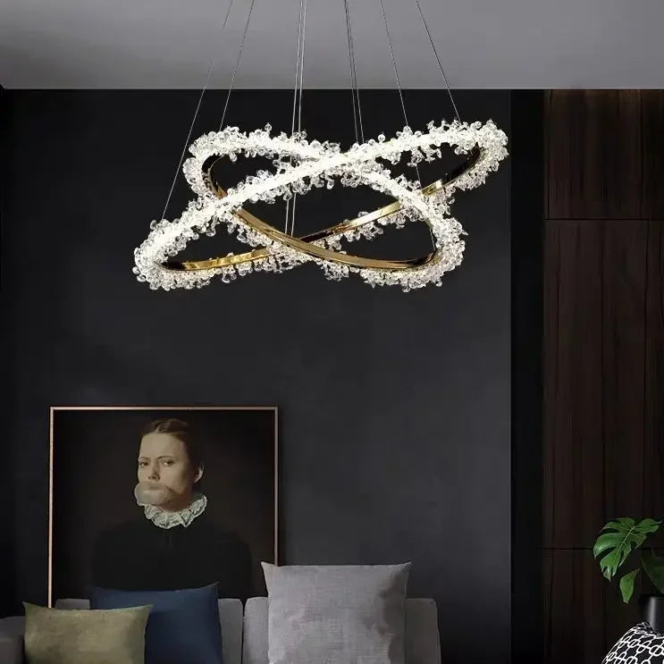 Nordic Crystal Halo Chandelier