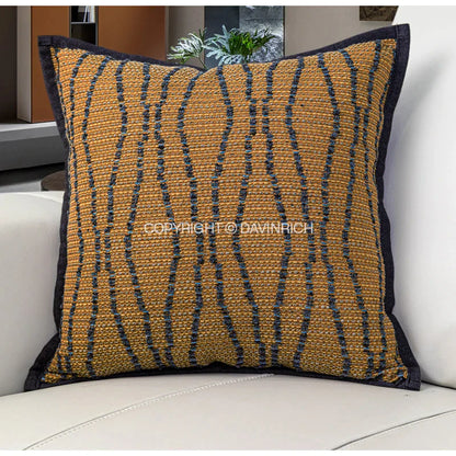 DecorBites™ Cotton Hemp Geometric Throw Pillow Case 45x45cm Wabi Sabi Style Decorative Cover