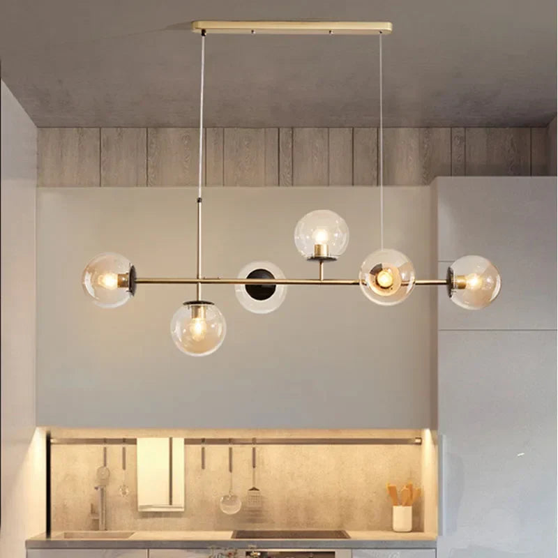 DecorBites™ Glass Ball LED Pendant Light Modern Chandelier for Living Room Decor