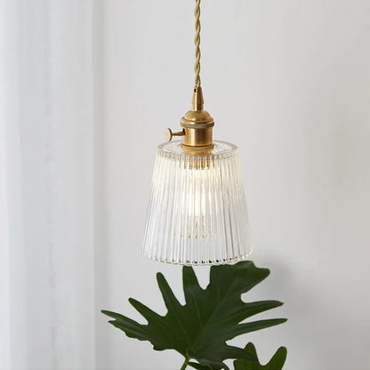 Vintage Nordic Striped Glass Pendant Light